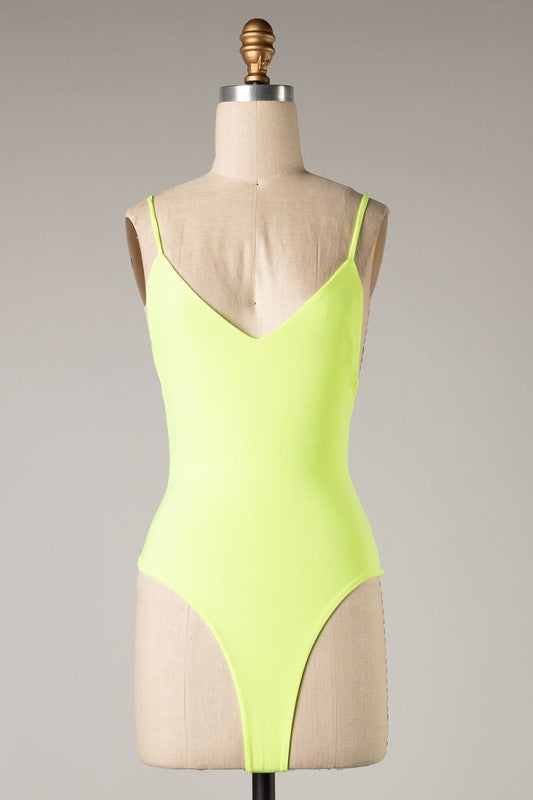 Neon Yellow Bodysuit, Tops